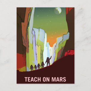 Vintage Teach on Mars Rekrutierung Postkarte