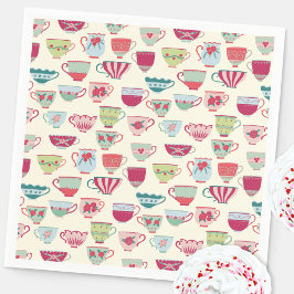 Vintage Teacup Tea Party Serviette