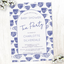 Vintage Teacup Watercolor Tea Party Baby Shower