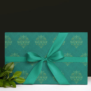 Vintage Teal Gold Damast für jeden Anlass Geschenkpapier