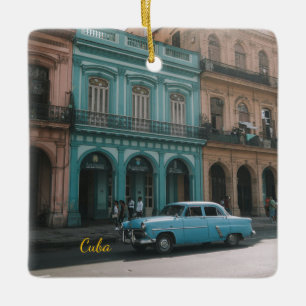 Vintage Teal Oldtimer Havanna Kuba Kolonial Keramikornament