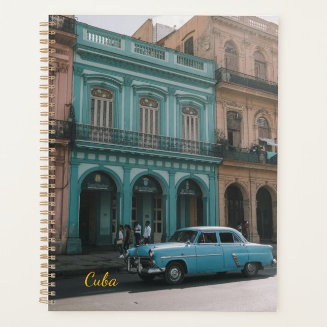 Vintage Teal Oldtimer Havanna Kuba Kolonialstil  Planer (Vorderseite)