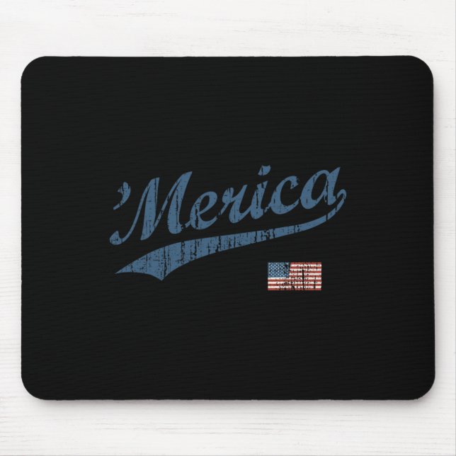 Vintage Team Amerika 4. Juli Patriotisch  Mousepad (Vorne)