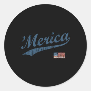 Vintage Team Amerika 4. Juli Patriotisch Runder Aufkleber