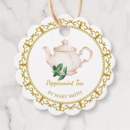 Vintage Teapot Homemade Peppermint Tea Hang Tag Geschenkanhänger