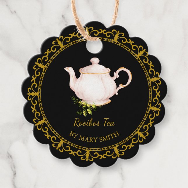 Vintage Teapot Homemade Rooibos Tea Hang Tag Geschenkanhänger (Vorderseite)
