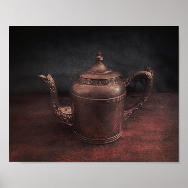 Vintage Teapot Print Poster (Vorne)