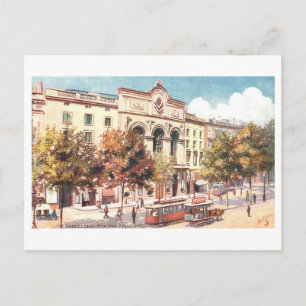Vintage Teatro Principal, Barcelona, Spanien Postkarte
