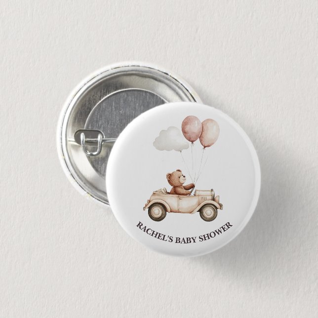 Vintage Teddy Bar Car Baby Duschtaste Button (Vorne & Hinten)