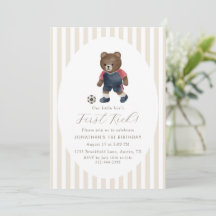 Vintage Teddy Bär Fußball erster Tritt 1. Geburtst