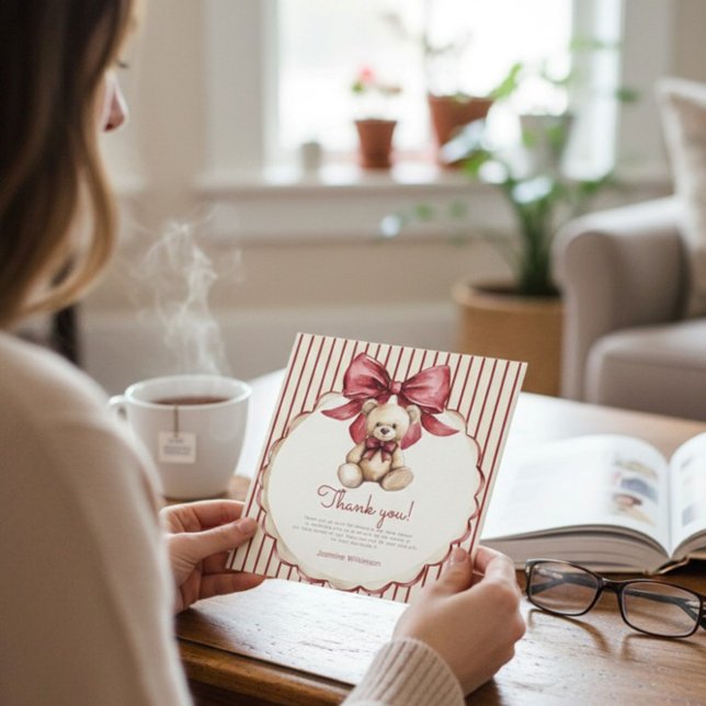 Vintage Teddy Bear Baby Shower Thank You Dankeskarte (Von Creator hochgeladen)