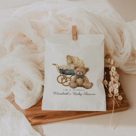 Vintage Teddy Bear Plaid Polo Baby Shower Geschenktütchen