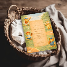 Vintage Teddy Bear Sports Baby Shower