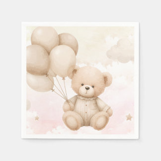 Vintage-Teddybär-Baby-Shower-Einladung Serviette