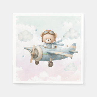 Vintage-Teddybär-Baby-Shower-Einladung Serviette