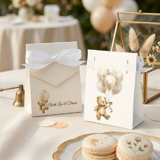Vintage-Teddybär-Baby-Shower-Geschenkbox, Neutral Geschenkschachtel