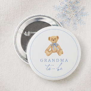 Vintage-Teddybär-Baby-Shower Oma-wird-es Button