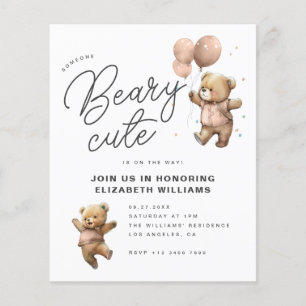 Vintage-Teddybär-Baby-Shower-Party-Einladung