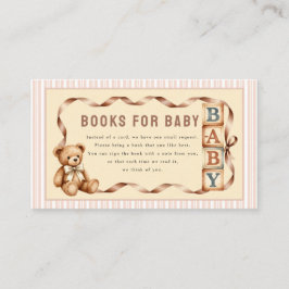 Vintage-Teddybär-Bücher für Baby-Shower-Karte Begleitkarte