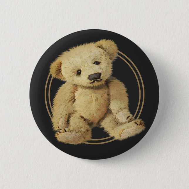 Vintage-Teddybär Button (Vorderseite)