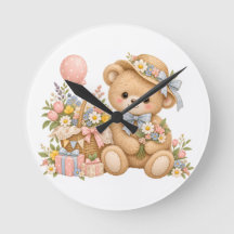 Vintage-Teddybär-Feier mit Wildblumen