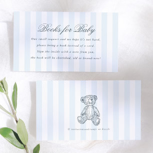 Vintage-Teddybär-Junge-Baby-Party Bücher fürs Baby Begleitkarte