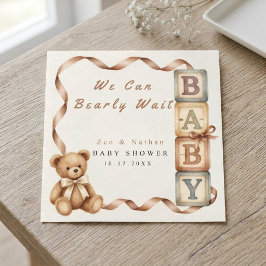Vintage-Teddybär-Wir-können-es-kaum-erwarten-Papie Serviette