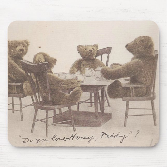 Vintage Teddybären, Liebe du Honig? Mousepad (Vorne)