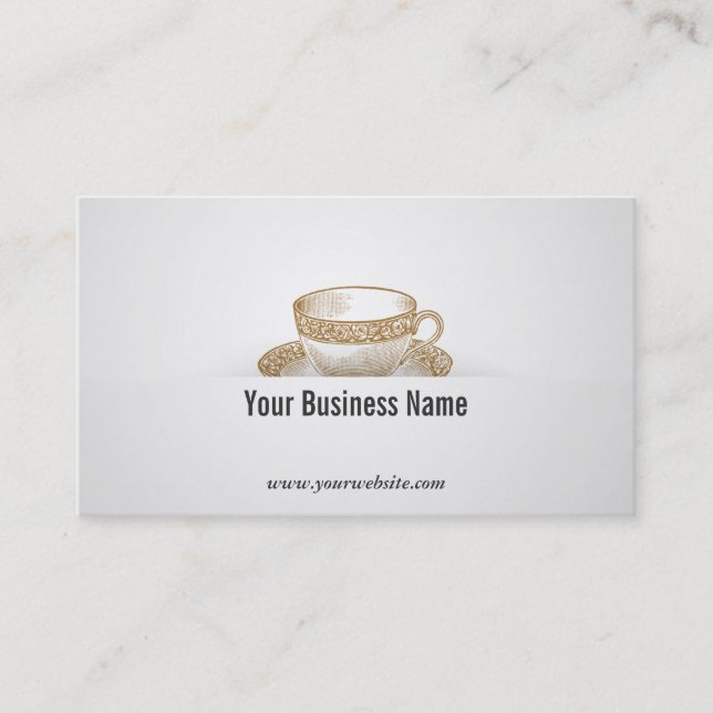 Vintage Tee-Schalen-saubere Geschäfts-Karte Visitenkarte (Vorderseite)