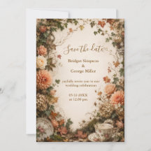 Vintage-Teegarten-Herbst-Cottagecore-Hochzeit