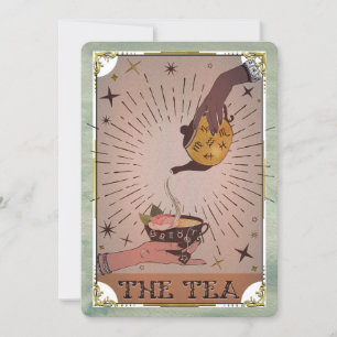 Vintage-Teekanne-Tarot-Hexenkessel-Halloweenparty Einladung
