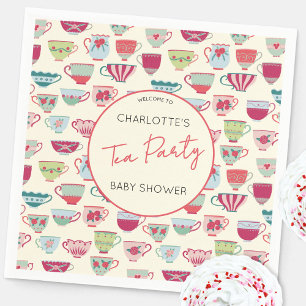 Vintage-Teeparty-Baby-Shower-Teetasse Serviette