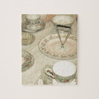 Vintage-Teeparty, Porzellan-Teeservice Shabby Chic Puzzle