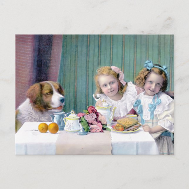 Vintage-Teeparty  Postkarte (Vorderseite)