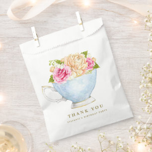 Vintage-Teetasse Blumenstrauß Geburtstags-Teeparty Geschenktütchen