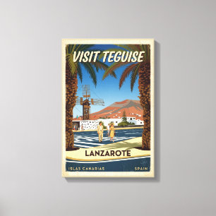 Vintage Teguise Lanzarote Spanien Reiseplakat Leinwanddruck