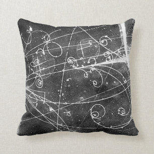 Vintage-Teilchenphysik-Spuren Kissen