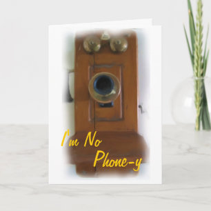 Vintage Telefon "Ich bin nicht telefonisch" Liebes Karte