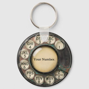Vintage Telefon-Wählscheibe Schlüsselanhänger