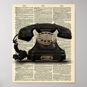 Vintage Telefon Wörterbuch Kunst Druck Poster