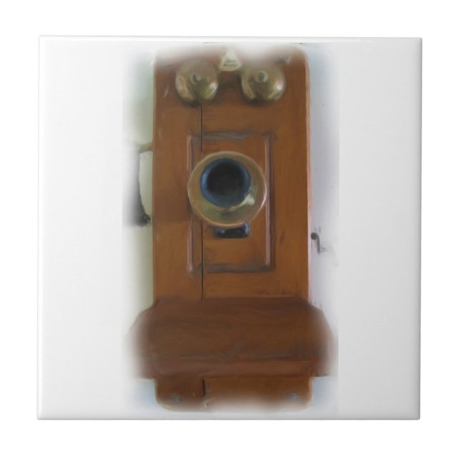 Vintage Telefonzelle Fliese (Vorderseite)