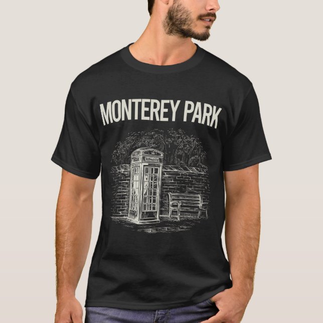 Vintage Telefonzelle Monterey Park T-Shirt (Vorderseite)