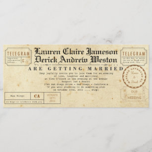 Vintage Telegrammteeeinladung Einladung