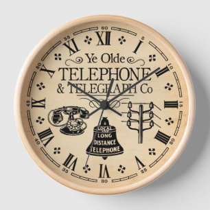 Vintage Telephone and Telegraph Uhr