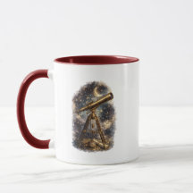 Vintage-Teleskop-Sternengucker-Zweiseitige Tasse