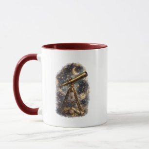 Vintage-Teleskop-Sternengucker-Zweiseitige Tasse