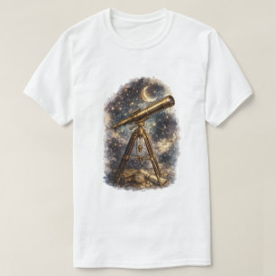 Vintage-Teleskop Sternennacht Himmel Astronomie T-Shirt