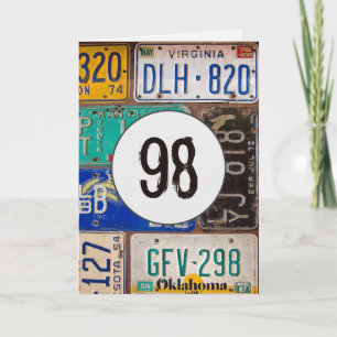 Vintage Teller für den 98. Geburtstag Karte