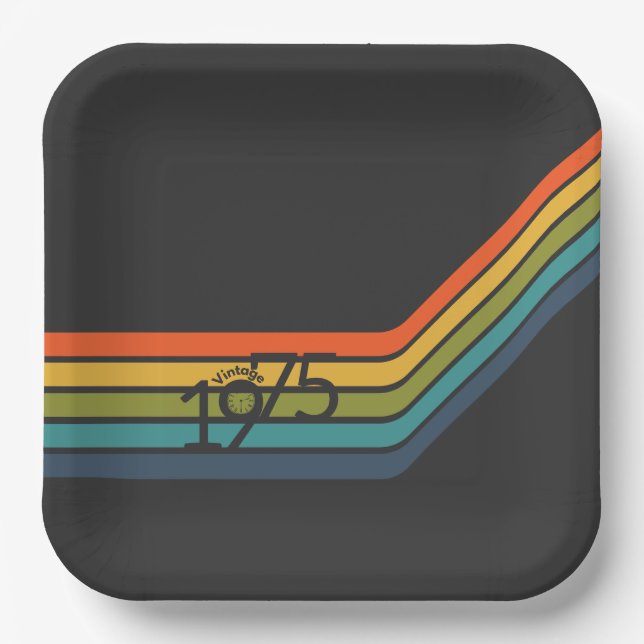 Vintage Teller für Retro-Design-Papiere 1975 (Vorderseite)