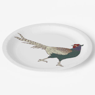 Vintage Tellerplatte Fasan Vogel süß Pappteller